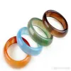 beautiful Woman039s multicoloured agate jade ring fashion jewelry mixed Jade Agate Ring Charm Band Jewelry6921843