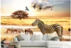 Papel de parede 3D Personnalisé Photo Papier Peint Papier Peint Africain Prairie Zèbre aigle peinture décorative fonds d'écran salon fond mur