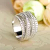 Luxury Cubic Zirconia Finger Rings Accessories Multilayer Silver Color Women Men Wedding Anel Aros Schmuck Anillo Bague