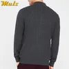 Maglione da uomo in cotone acrilico a costine con cerniera intera giacca maglione uomo autunno inverno caldo cappotto in maglieria maschile abito taglie forti