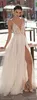 2018 Gali Karten Boho Wedding Dresses Spaghetti Neck Lace Tulle Applique Bohemian Wedding Dress Backless Side Split Plus Vestido De Novia