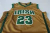 Irish St. Vincent Mary Maglie Uomo Basketball High School LeBron James Maglie 23 Uomo Verde Bianco Trasferta Sport di squadra Traspirante Alta qualità