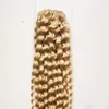 613 Tessuto di capelli umani vergini ricci biondi candeggina 100g 1 pz capelli ricci malesi vergini 10 "-262 pollici biondi