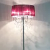 حديثة غرفة المعيشة الكريستال مصباح أرضية أوروبية قماش عاكس الزجاج معلقة أسرة غرفة نوم معلقة على تركيبات الإضاءة 286