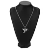 Top Quality Jewelry Zircon Gold Silver Cute Angel Baby Carry Gun Stuff Pendant Necklace Rope Chain for Men Women1335845