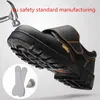 Men Welding Work Safety Shoes Steel Toe Boots Breathable Casual Work Safety Boots Light Weight Puncture Proof Insurance Shoes