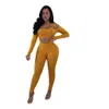 Conjunto Sexy de 2 piezas de otoño para mujer, Top corto liso con hombros descubiertos y pantalones ajustados, trajes para el sudor, ropa para discoteca, fiesta de dos piezas