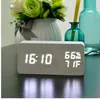 Relógio despertador de madeira de madeira fibisona, despertador temperatura a umidade eletrônica desktop mesa digital relógios