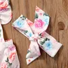 Floral bébé barboteuse vêtements ensemble 2018 été nouveau-né bébé fille à volants manches body combinaison + bandeau 2 pièces tenue Sunsuit