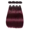 Mink Brazilian Virgin Hair Straight Hair Weaves 3/4 Bundles 1b 99J Burgundy Silk Straight Bundles Ombre Two Tone Human Hair Weave