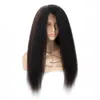Full Lace Human Hair Wigs 9a Virgin Peruvian Hair Kinky Straight Lace Front Paryk för Black Women Baby Hair Freeship