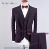 Gwenhwyfar klassisk stil kunglig blå kostym män brudgum tuxedos sjal lapel mens kostymer bröllop bästa man blazer (jacka + byxor + väst)