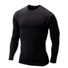 Vicabo Men Kompressionskjorta 2018 Snabbtorkande O-Neck Långärmad T-shirt Solid Fitness Slim Shirts