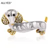 ALLYES mignon teckel broches chien pour femmes et hommes mode costume épinglettes métal cristal émail broche Animal broche bijoux 7719155