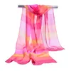 Dames Bandana Foulard Gradiënt Kleur Multicolor Chiffon Solid Scarf Summer Beach Sarongs Lange Sjaalwrap Hoofdband 8 Kleuren