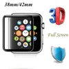 Apple Watch 3D 전체 범위 강화 유리 스크린 프로텍터 40mm 42mm 38mm 44mm 안티 스크래치 버블 프리 IWatch Series 1 / 2 / 3/4