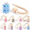 5PCS/Lot Floral Art Printed Hanging Car Interior Accessories Decorations Air Freshener Perfume Diffuser Fragrance Bottle Multi-Color New