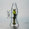 2018 lava lampe perc bong 8 zoll einzigartige glas bong mit 14mm gemeinsame ölstöcke mit schüssel dicke wasser rohre grün dabrig