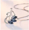 Sterling Necklace Locket Sier Chain Nature Amethyst Swan Charm Pendant Jewelry Gift for Girlfriend2406