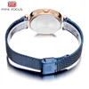 Minifocus dames regarde bleu acier inoxydable en acier inoxydable quartz montre des bracelet