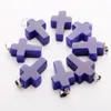 Whole 50pcs lot Charms High quality Cross Pendant Natural Crystal Stone Pendants for Jewelry making Earring Necklace ship255F