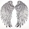 Angel Wing Feather Cekiny Haftowane tkaniny Duża łatka 33.5 * 32cm Aplikacja Stick Clothes Bag Decorate Akcesoria DIY Złoty Srebrny żelazo