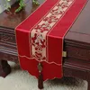 Jade Luxe Lange zijde Satijn Tafel Runner Bruiloft Diner Party Tafel Decoratie Rechthoekige Chinese Damast Tafel Doek Lopers 300 x 33 cm