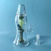 Lava Lamp Glasflasche Bongs kleines Wasserrohrglaswasser Bong 14,5 mm weibliches Gelenköl Tupfen mit Glasschale