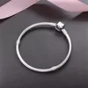 Klassisk lås Kvinnor Män charmar armband Real Sterling Silver Snake Chain Party Jewelry Original Box For Pandora Girl Gift Beads Armband