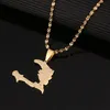 Карта страны Гаити с государственным именем Подвесные ожерелья для женщин / девочек, Айити Золотые украшения цвета Подарки Карта Гаити