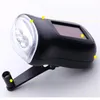 Mini Portable Key Flashlight Strong Light Hand Crank Dynamo LED Solar Powered Camping Torch Pure Color 8 3WL BB