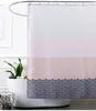 Doublure en tissu de rideau de douche de salle de bains de baignoire rose plus longue écologique avec 12 crochets 72Wx80H pouces imperméable et résistant à la moisissure7811562