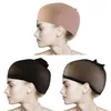 Högkvalitativ 7PC-kepsar Neutral Naken Beige och Svart Mesh Wig Cap HairNets Mesh Weaving Wig Hair Net Elastic Caps