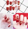 24 stks / set 3D Fake Nails Marmeren Franse Acrylnagels Glinsterende Diamant Valse Nagels Kunstmatige Nail Art Tips Volledige Nagel Tips Manicure Tool