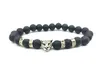 2018 Горячие продажи Leopard Head Charm Braclets Black Lava Bears Натуральный камень Будды Браслет Браслет Манжеры для Женщин Yoga Power Ювелирные Изделия