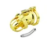 Gold Kinger Hot Male Chastity Device Rostfritt stål Bird Beads Chastity Cage #R47