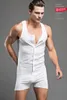 Men's Tank Tops Sexy Men Bodysuit Bodywear Superbody Gay Singlet Sleepwear Bodybuilding Cotton Top Pajamas1