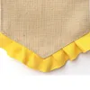 Drapeau de toile de jute vierge DIY Jute Ruffles Drapeaux de jardin Portable Bannière vierge Décorations de jardin de Noël Festival Ménage Drapeau suspendu