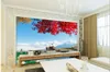 3D Wallpaper Mural Decor Photo Backdrop HD Japón Fuji Mountain Maple Leaf Lotus Wall Art Mural para sala de estar grande pintura decoración para el hogar