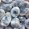 Raw Blue Celestite Crystal Cluster Geode Home Decor Collection Oregelbundet naturligt grovt mineralrockläkning Kvartz Ocean Wisdom Stone Exempel för drömåterkallelse