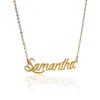 Name necklace Personalized for women letter font Tag " Samantha " Stainless Steel Gold and Silver Customized Name Necklace ,NL-2399