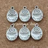 MIC .100pcs Antiqued Silver Alloy Oval " follow your heart "charm Pendants 12.5x20mm DIY Jewelry A-160