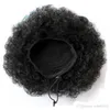 Afro Kinky Curly Human Hair Drawstring Ponytail för Kvinnor Curly Brazilian Virgin Hair Clip 100% Naturlig Hår Ponny Tail Extension