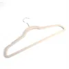 Wholesales 10pcs 45 0.5 24.5 Plastic Flocking Clothes Hangers Ivory White Hangers & Racks Clothing Racks