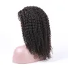 Braziliaanse kanten voorkant menselijk haarpruiken 8-24 inch natuurlijke kleur kinky krullende pruik met babyhaar