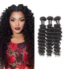 IsHow Extensões Brasileiro Braziloso Corpo Direto Solto Água Profunda Onda Curly Human Cabelo Weave Peruano Indiano Malásia para Mulheres Meninas Todas as idades Cor Natural