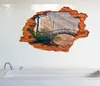Papel de parede 3D paisagem estéreo adesivos de parede personalidade criativa adesivos de parede PVC janela falsa paisagem adesivos de parede