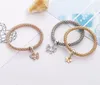 3pcs/set Elastic Crystal Bracelet Diamond Heart Crown Tree of Life Skull Butterfly Charm Bracelets Bangle Cuff Sets Jewelry will and sandy