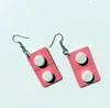 Handgjorda träkapselpiller Fashion Dangle örhängen Hyperbole Pink Blue Wood Medicine Drop Earring For Women Girl Party Jewelry