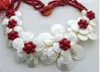 Charmig! Shell Flowercoralcrystal Halsband Bedövning! Pearlshellcoralcrystal halsband